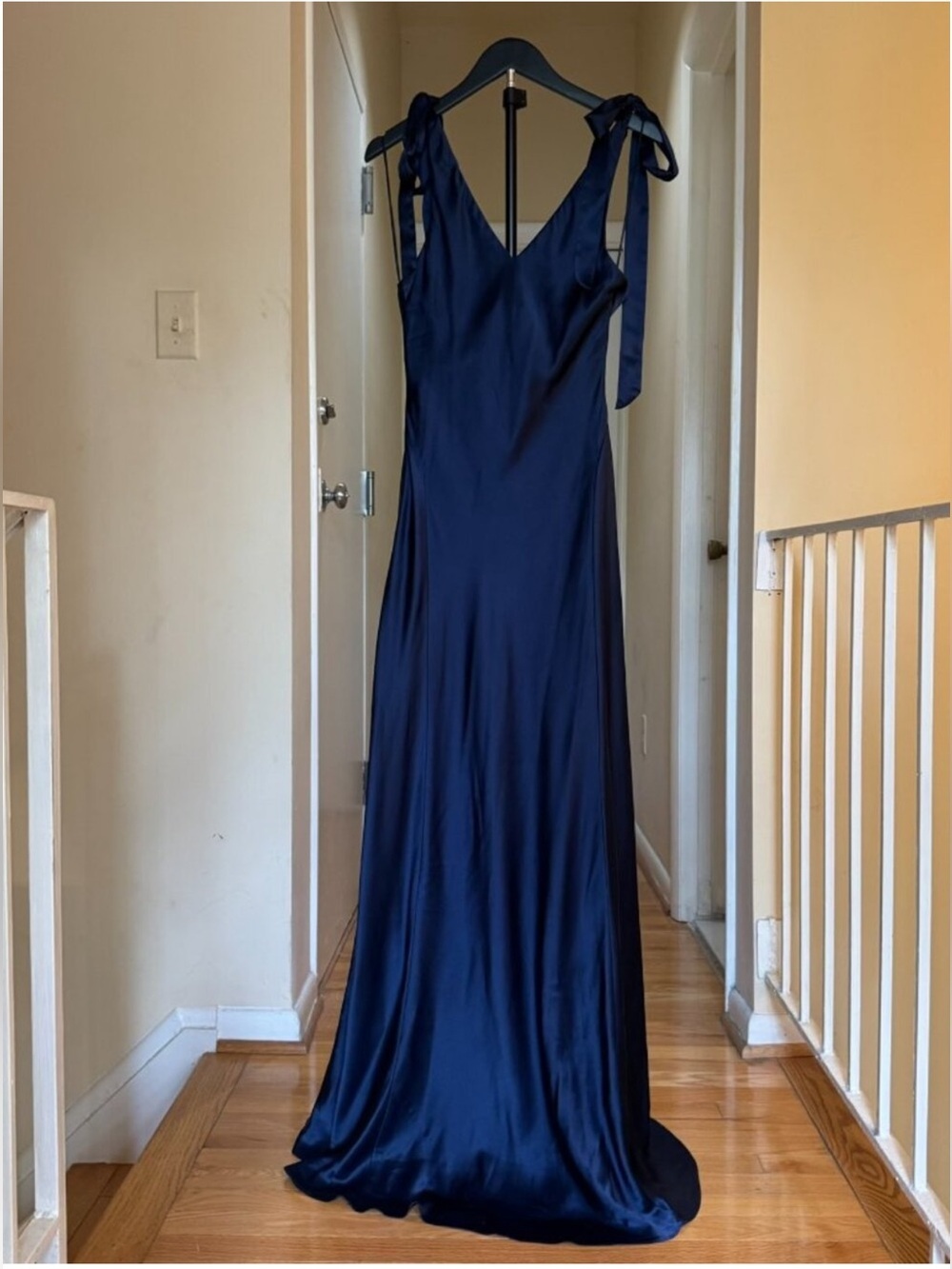 NWT Reformation Pernille Silk Maxi Dress Navy Blue Small - Picture 7 of 17